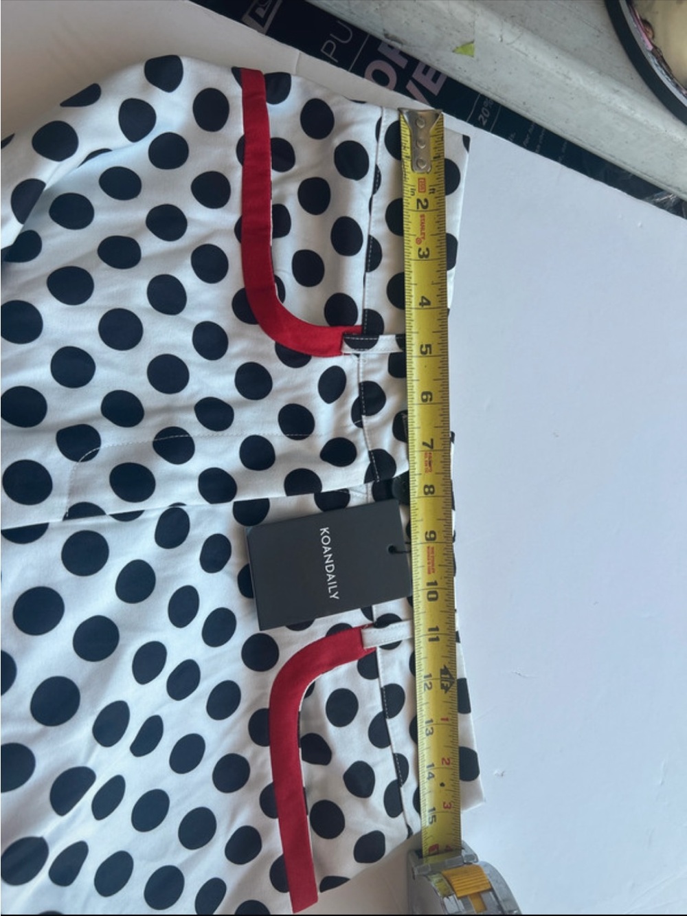 KOANDAILY Black Polka Dot Pants with Red Trim - Picture 6 of 6